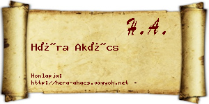 Héra Akács névjegykártya